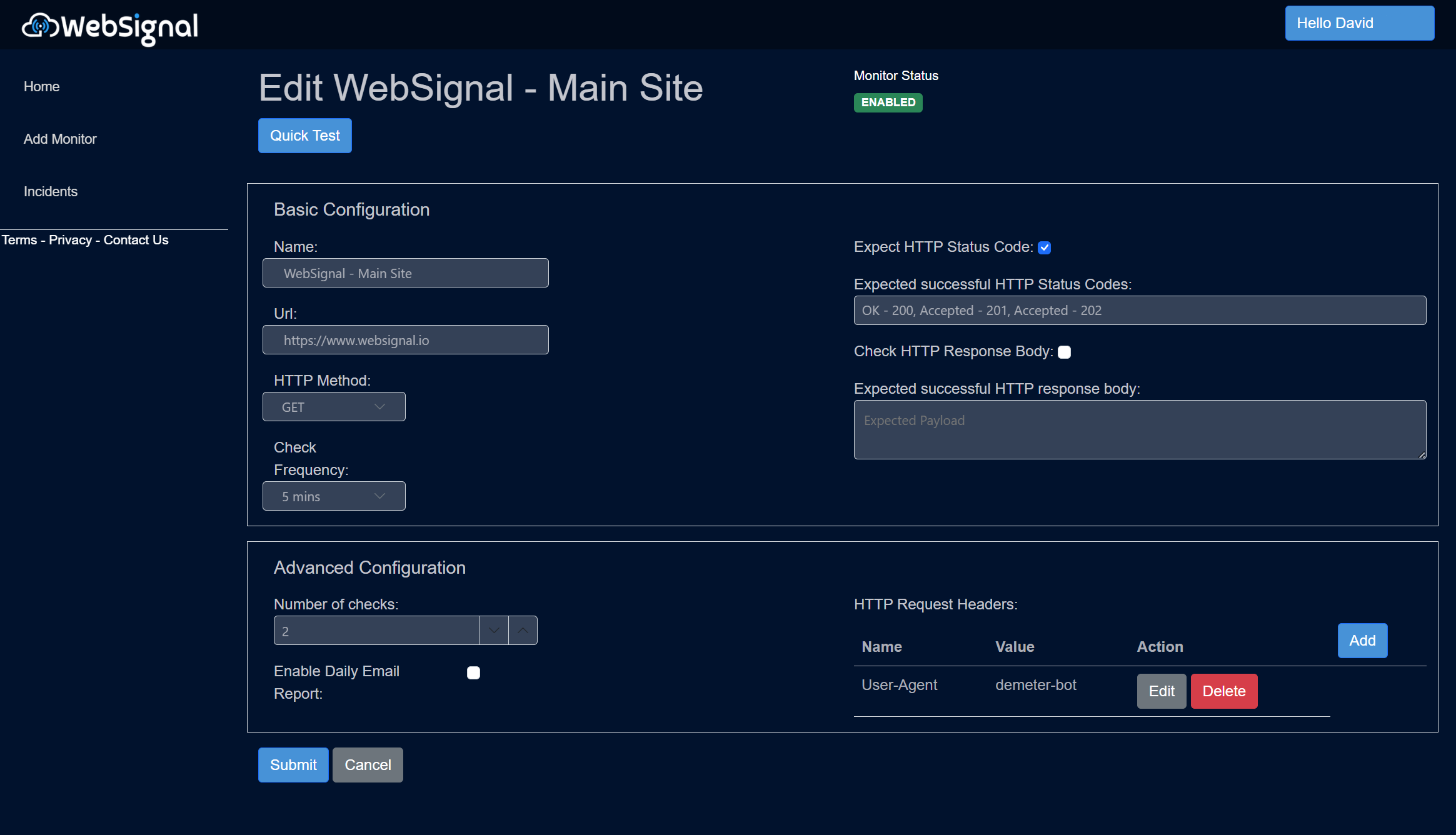 Customisable Features